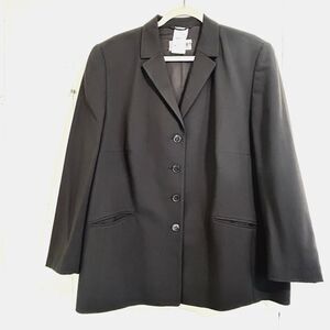 BASLER Horst Basler Dark Brown Blazer Jacket Size 46=XL 100% Pure Wool Button